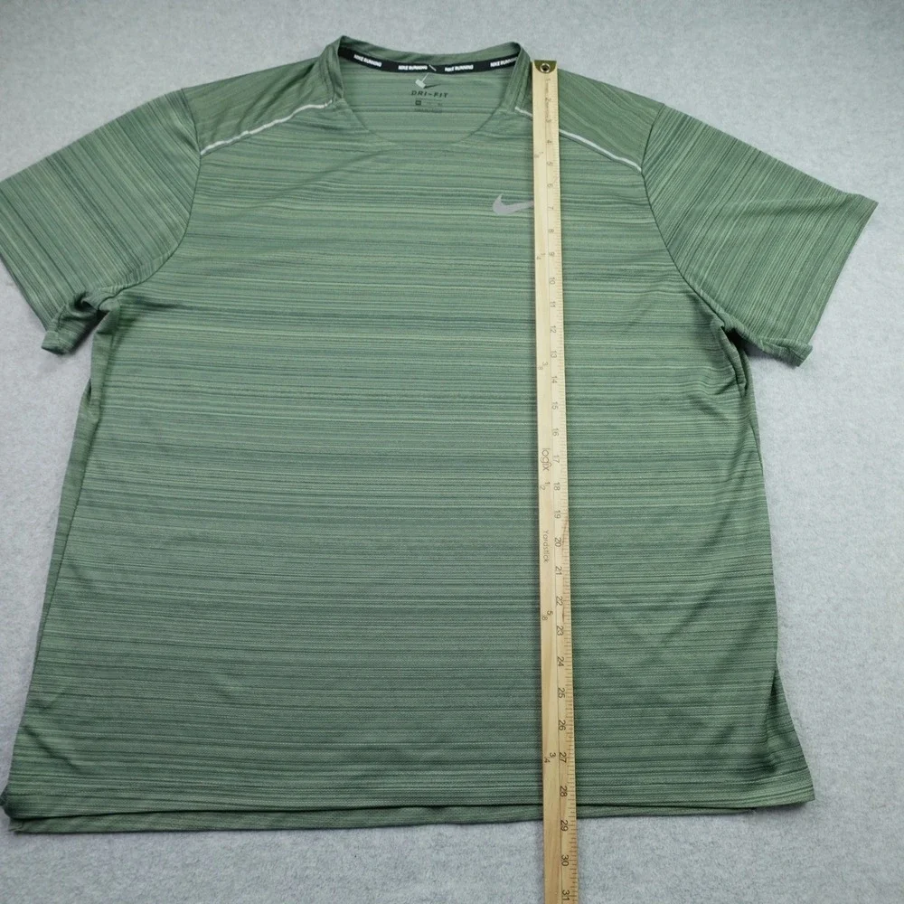 Nike T Shirt Mens 2XL Green Dri-Fit Miler Running Short Sleeve
